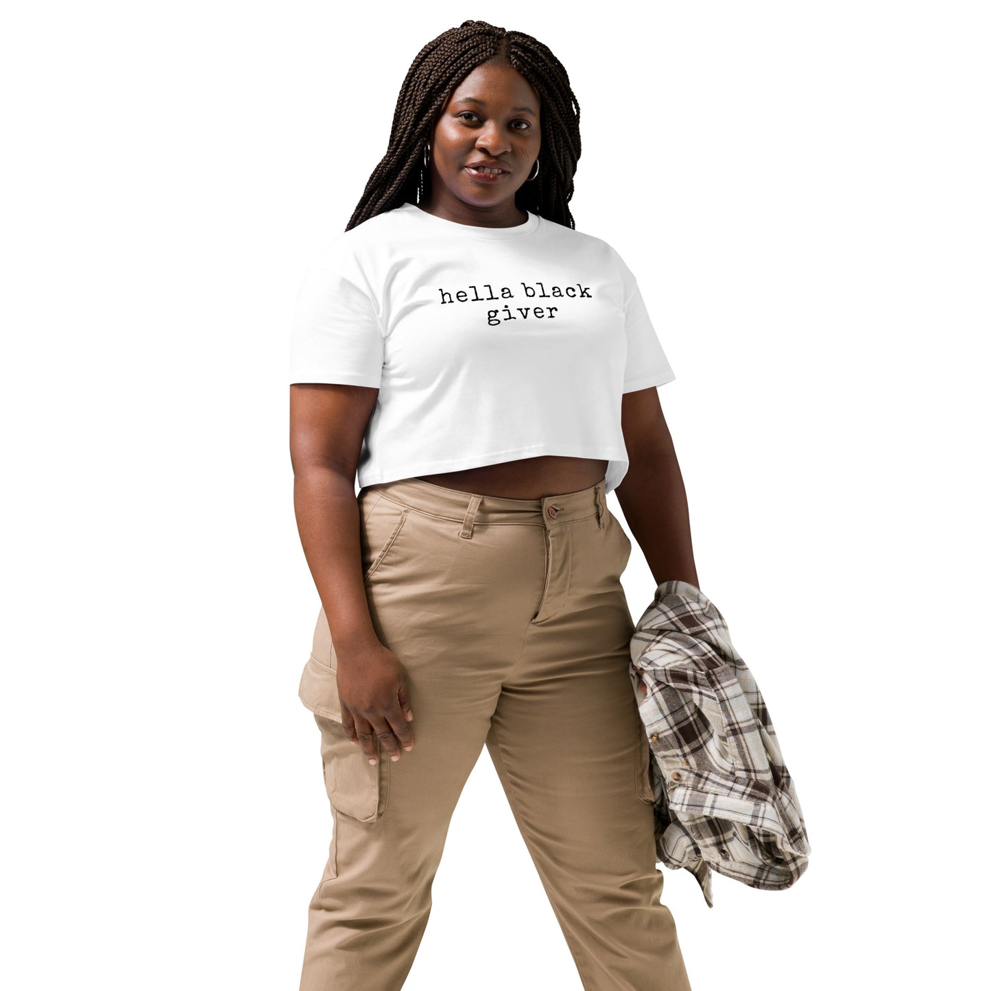 hella black giver Women’s crop top