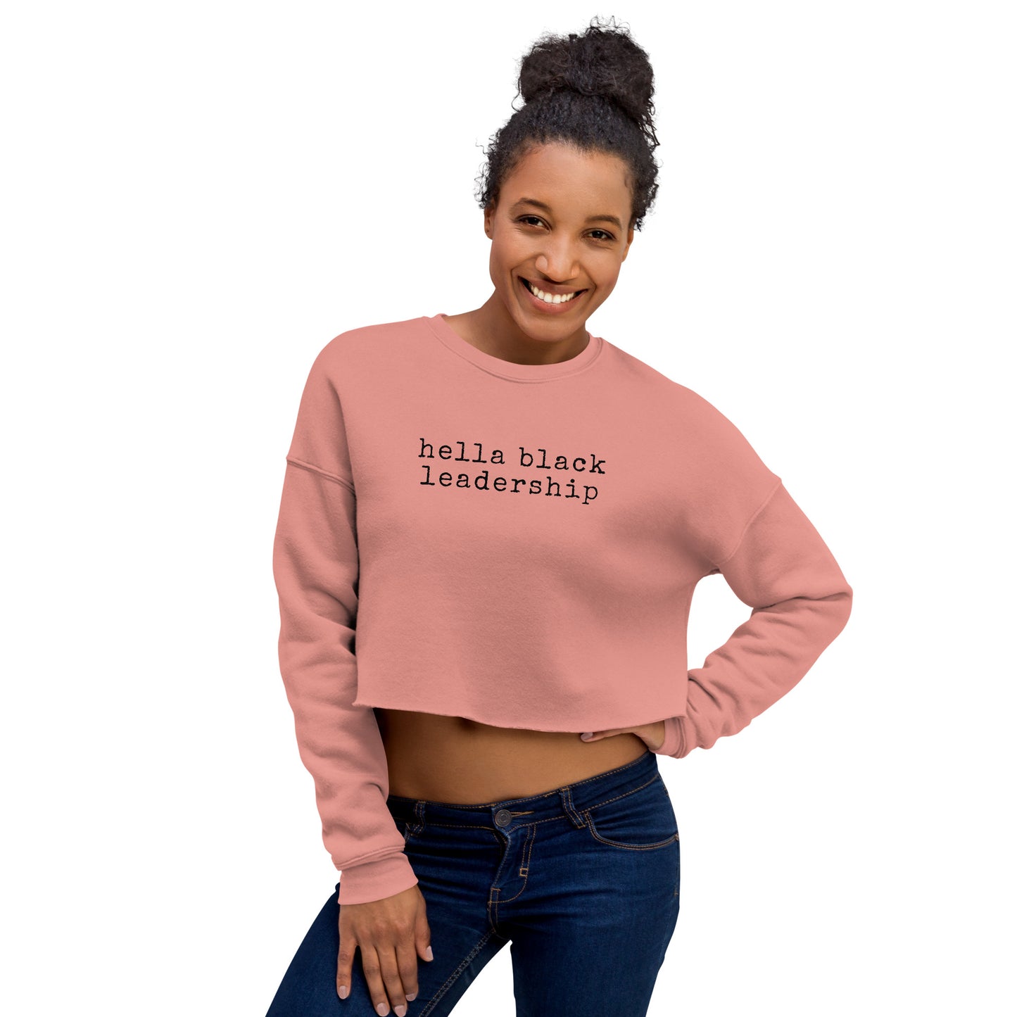 hella black leadership Crop Sweatshirt