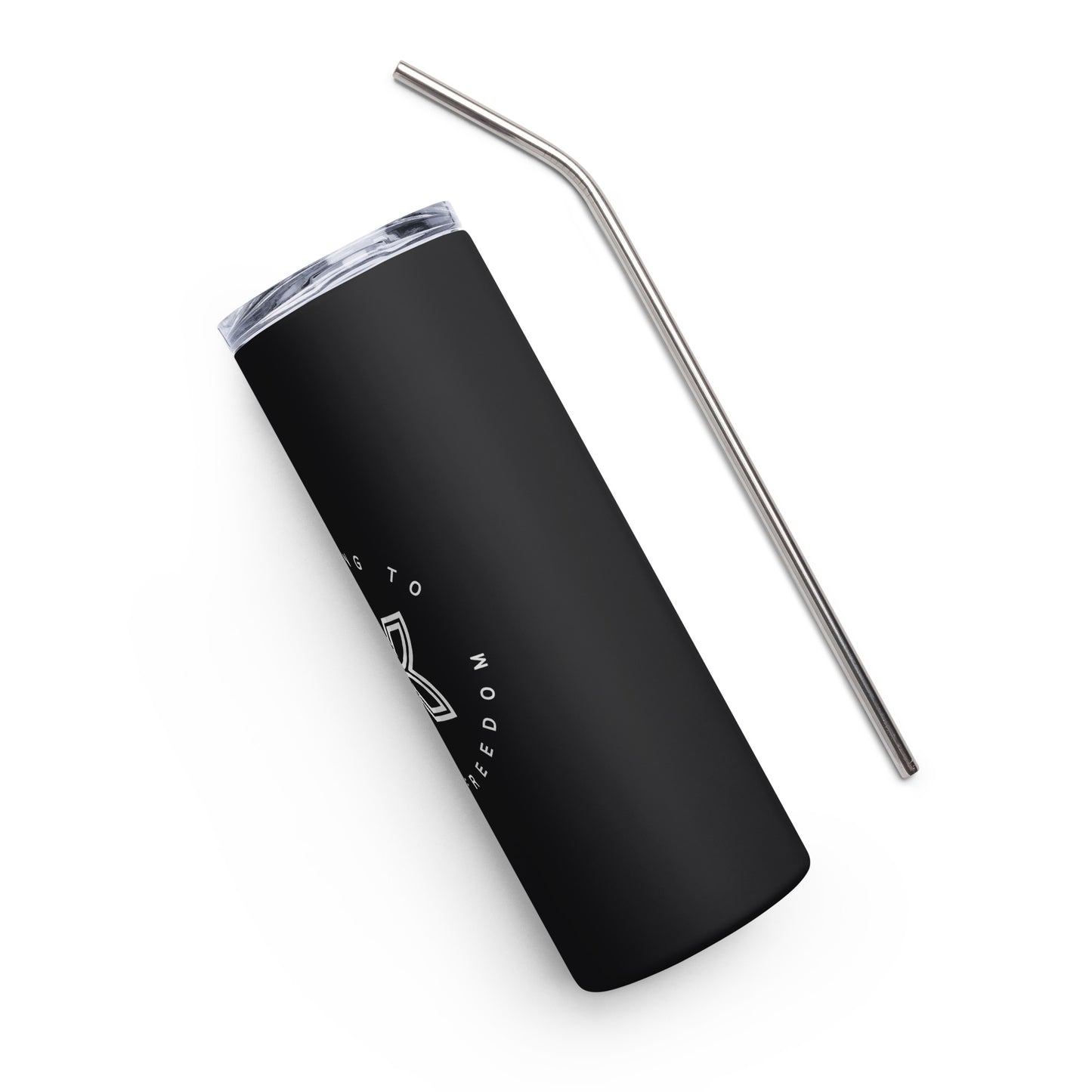 Black Leading to Love + Freedom Stainless Steel Tumbler