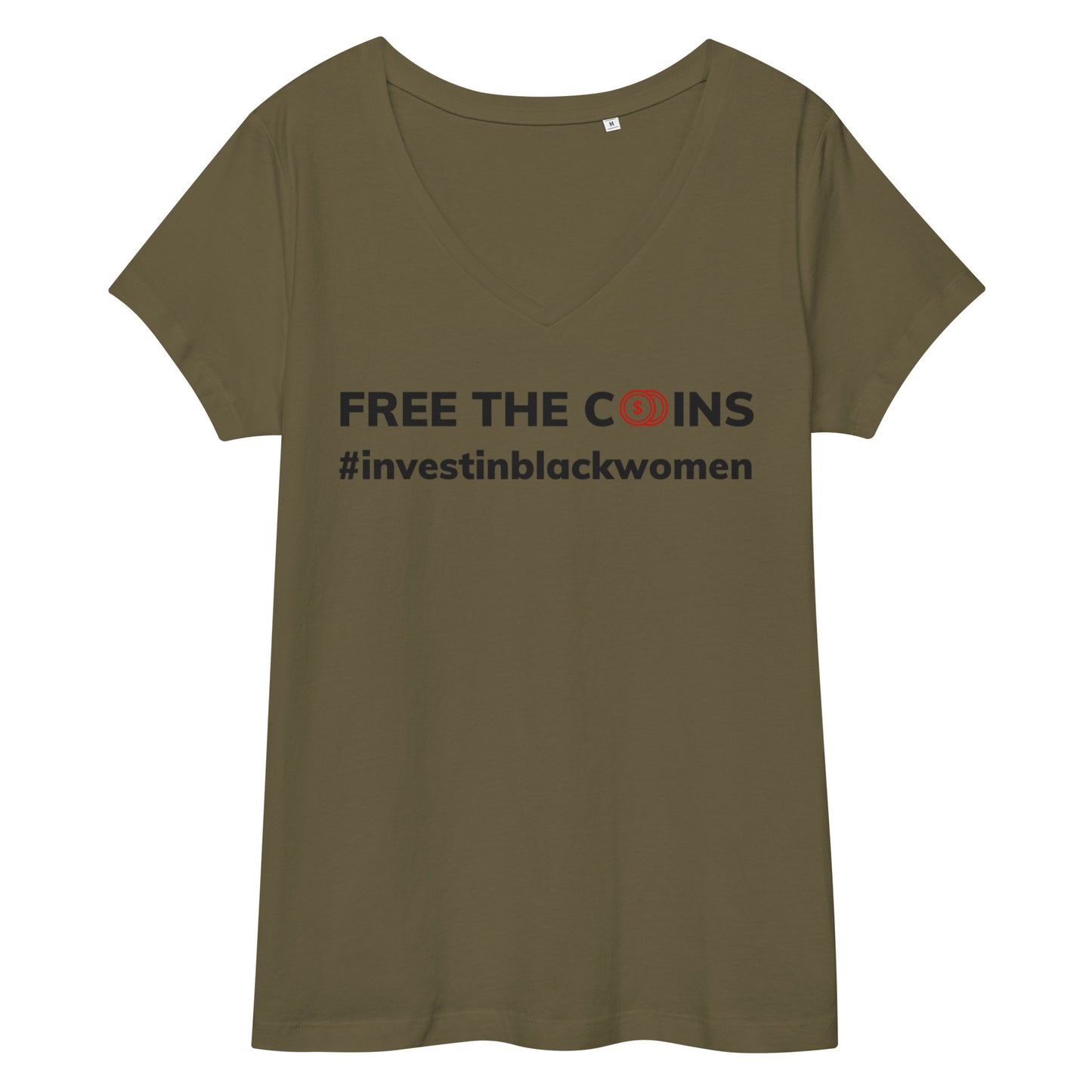 Free the Coins Women’s fitted v-neck t-shirt